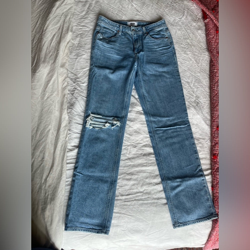 PAIGE Blue Boot Cut Jeans with Classic Appeal